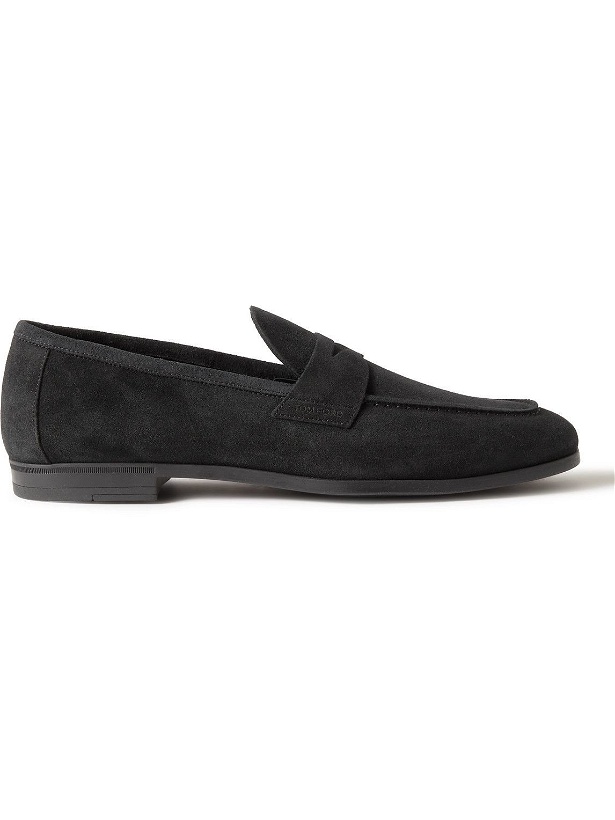 Photo: TOM FORD - Sean Suede Penny Loafers - Black