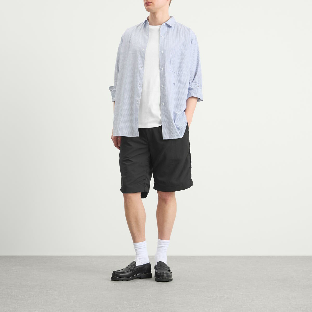 Nanamica Men's ALPHADRY Double Pleat Shorts in Black