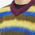 Brain Dead Men's Blurry Lines Alpaca Knit Vest in Yellow Multi