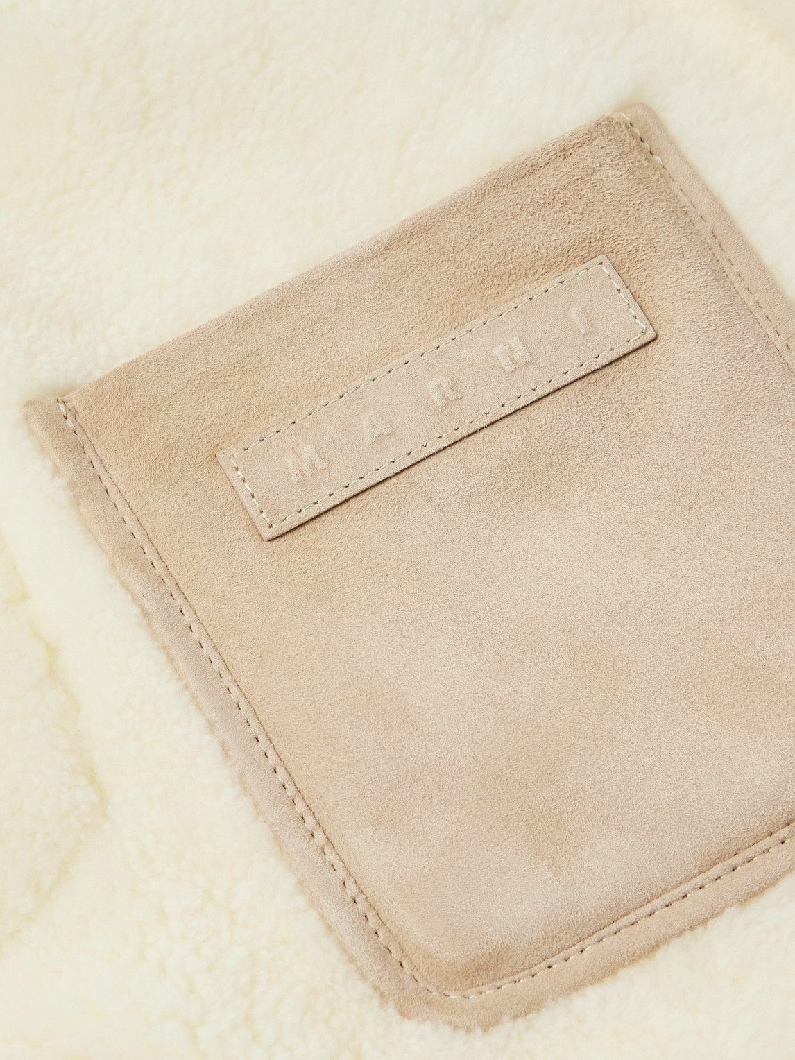 Marni - Suede and Leather-Trimmed Shearling Jacket - Neutrals