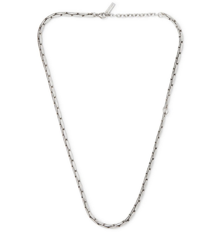 Photo: SAINT LAURENT - Oxidised Silver-Tone Necklace - Silver