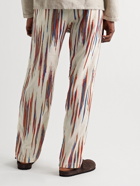 SMR Days - Malibu Straight-Leg Striped Cotton-Voile Jacquard Drawstring Trousers - Neutrals