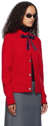 AO Yes Red Ribbon Tie Cardigan