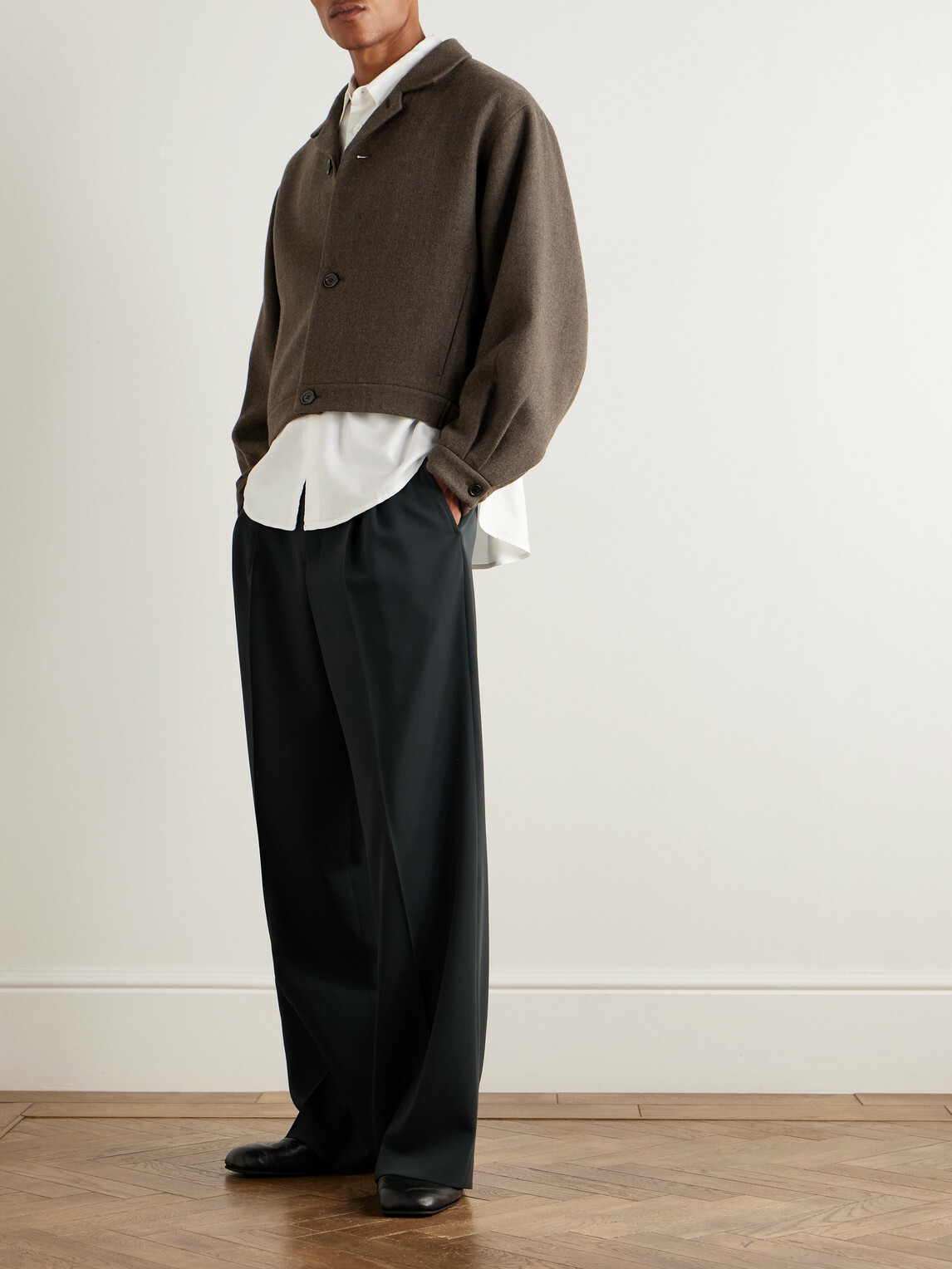 Amomento - Cropped Wool-Blend Jacket - Brown