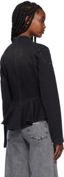 Versace Jeans Couture Black Lace-Up Denim Jacket
