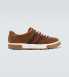 Gucci Gucci Ace Web Stripe suede sneakers