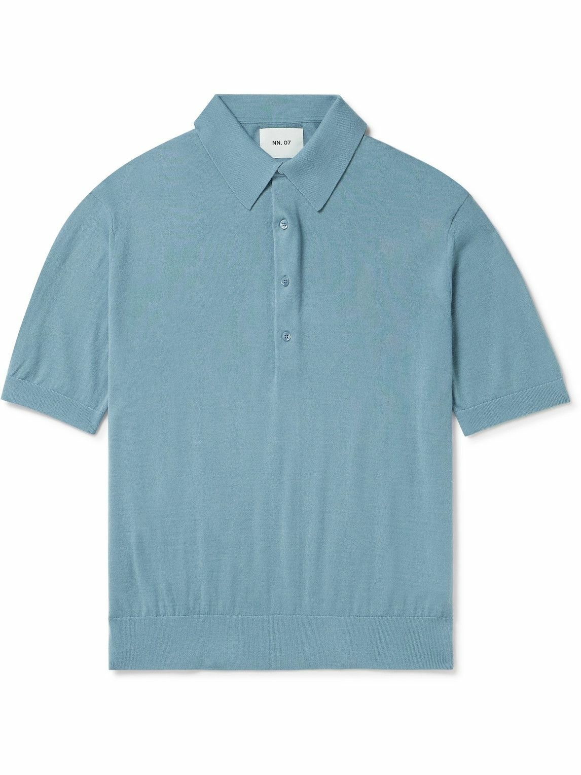 Photo: NN07 - Raymond 6584 Wool-Blend Polo Shirt - Blue
