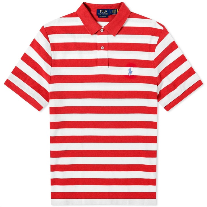 Photo: Polo Ralph Lauren Men's Bold Stripe Polo Shirt in Red/White