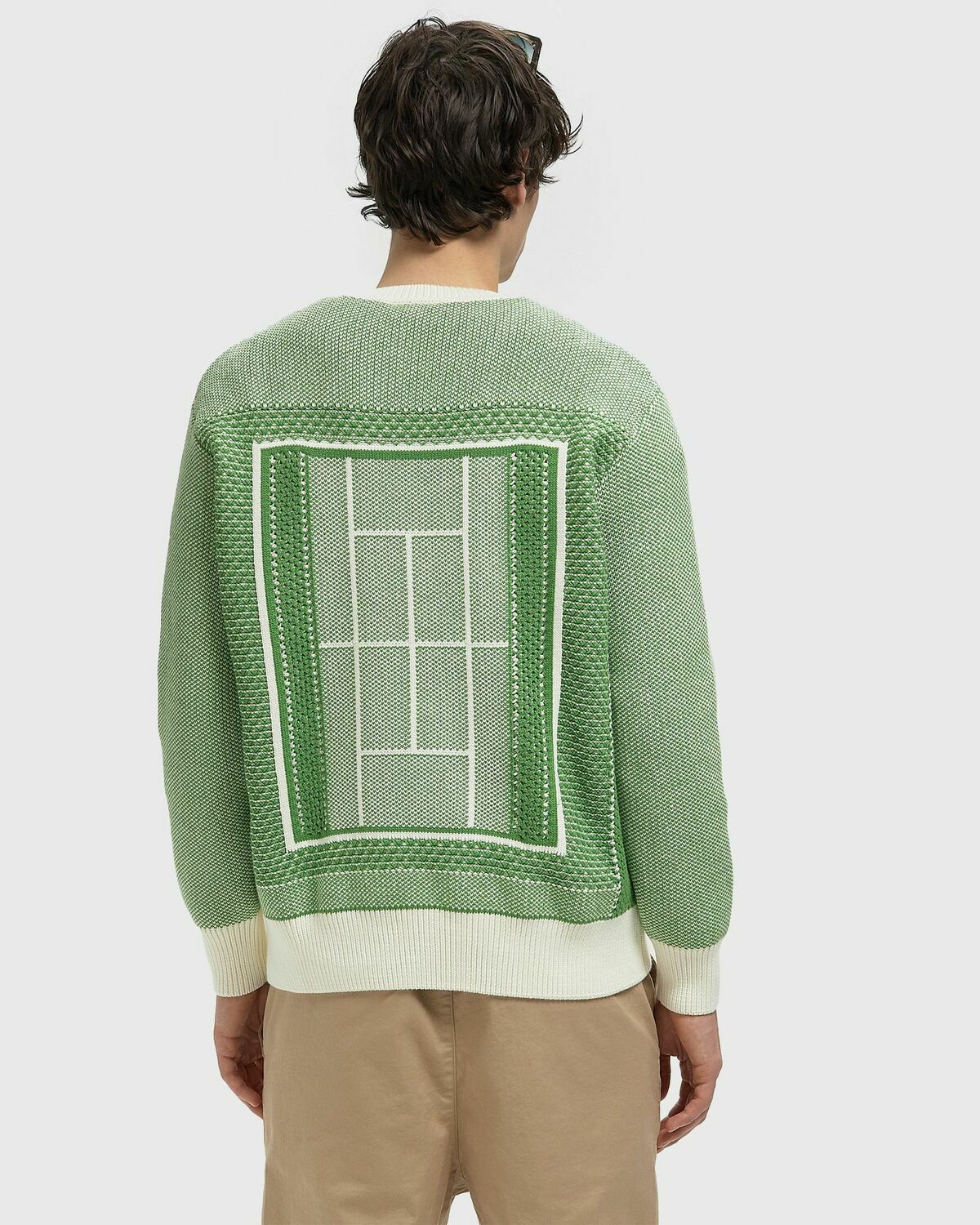 Tennis Court Graphic Jacquard Sweater