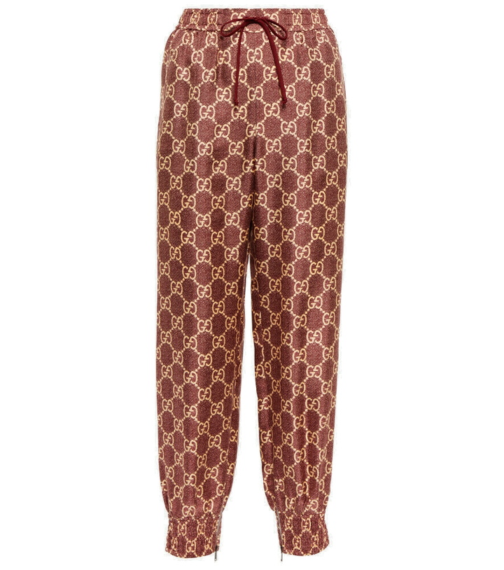 Photo: Gucci - GG Supreme printed silk sweatpants