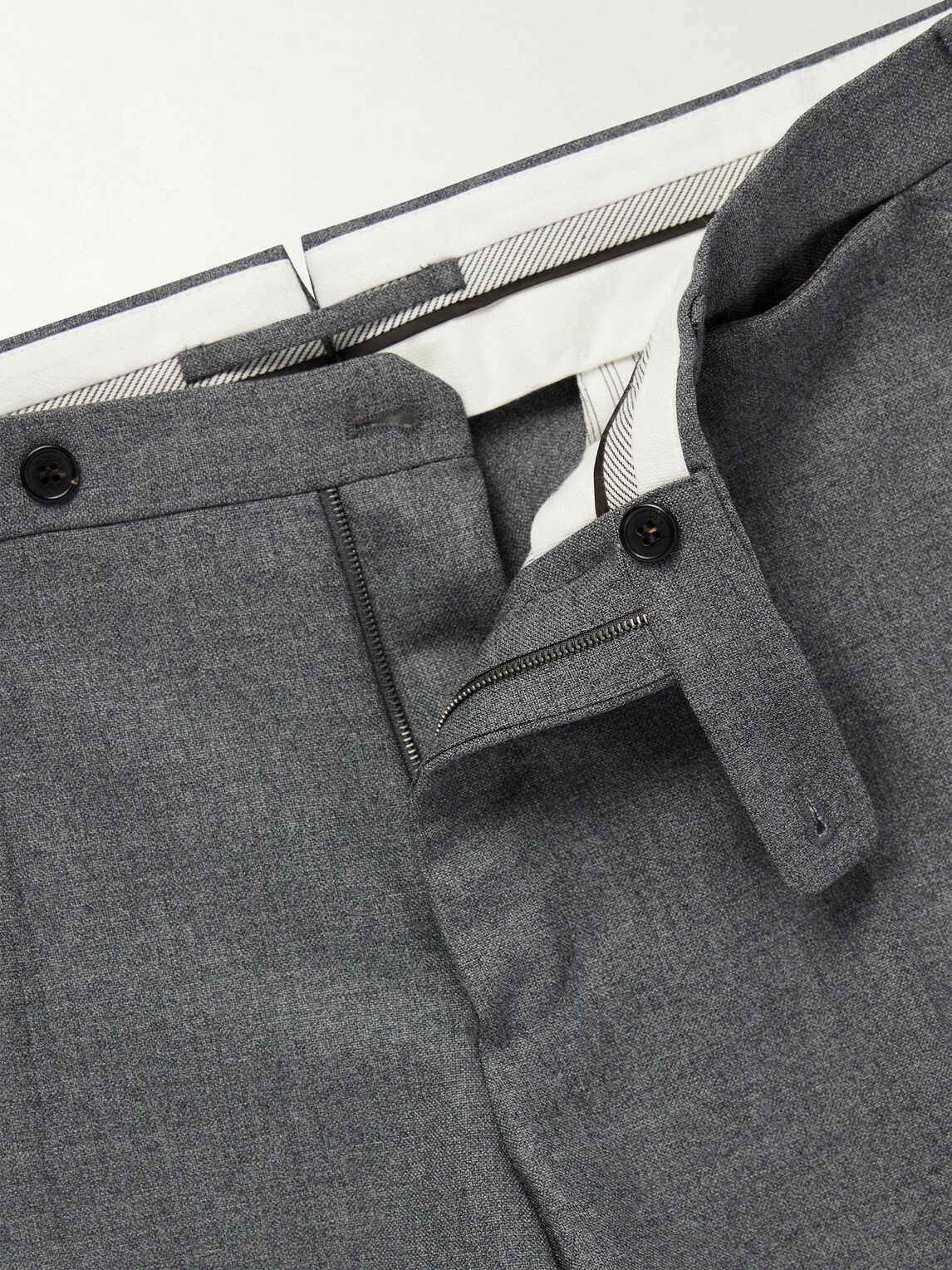 Slowear - Straight-leg Wool-Canvas Trousers - Gray