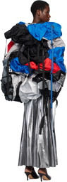 Junya Watanabe Multicolor Satin Foiled Midi Dress & Multi Fabrics Vest Set