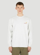 American Script Long Sleeve T-Shirt in Light Grey