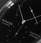 NOMOS Glashütte - Lambda Hand-Wound 40.5mm Stainless Steel and Leather Watch, Ref. No. 960.S2 - Black