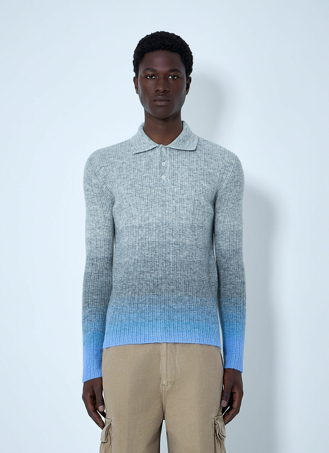 ERL Ribbed Knit Polo Sweater