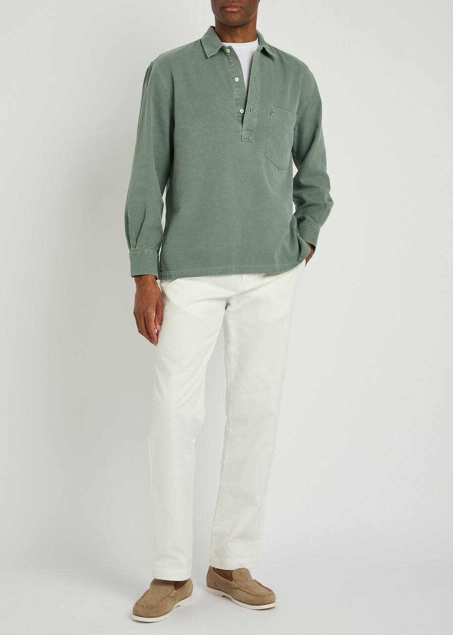 Officine Générale Jordy Cotton-twill Shirt Light Green