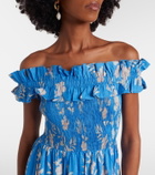 Poupette St Barth Suzanne shirred cotton muslin maxi dress