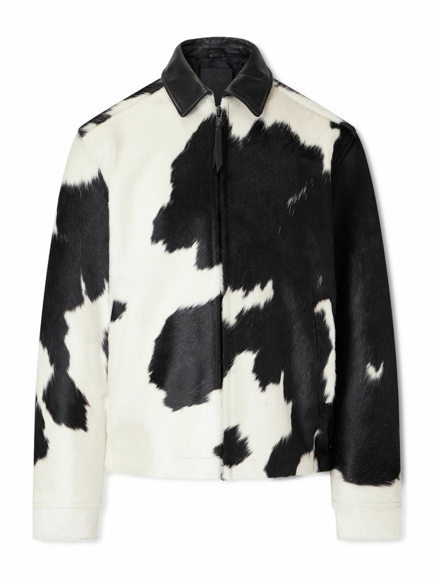 Photo: Golden Bear - The Stockton Leather-Trimmed Calf Hair Jacket - Black