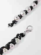 Balenciaga - Malibu Recycled Silver-Tone and Cord Choker - Silver