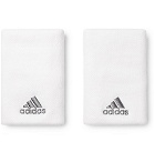 Adidas Sport - Stretch-Piqué Tennis Wristbands - White