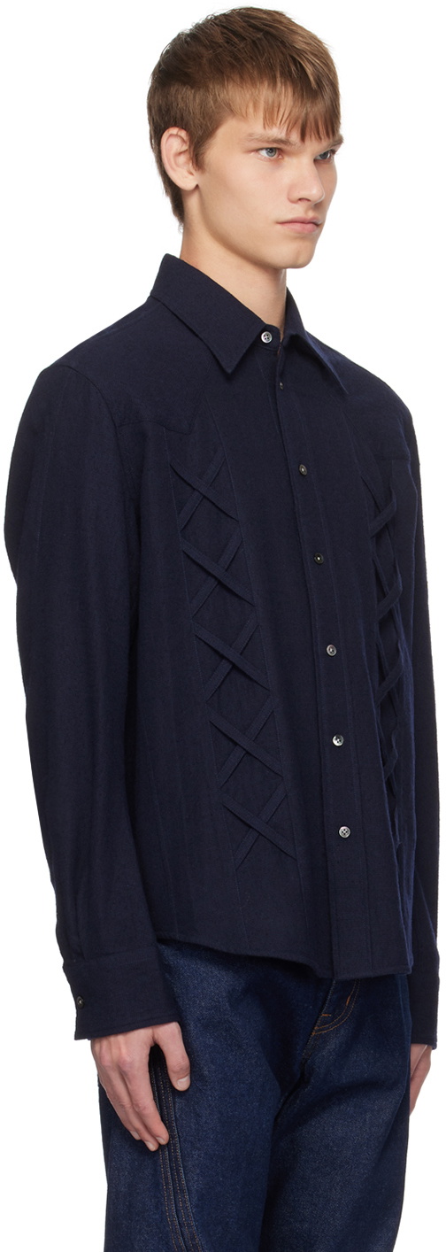 NVRFRGT Navy Lace-Up Shirt