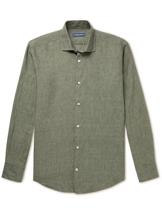 Photo: Frescobol Carioca - Antonio Linen Shirt - Green