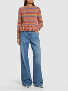 OSCAR DE LA RENTA - Cotton Crochet Knit Sweater W/ Fringes