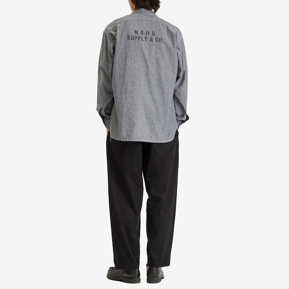 Neighborhood Men's Chambray Shirt in Black Neighborhood