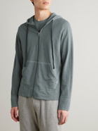 James Perse - Loopback Supima Cotton-Jersey Zip-Up Hoodie - Blue