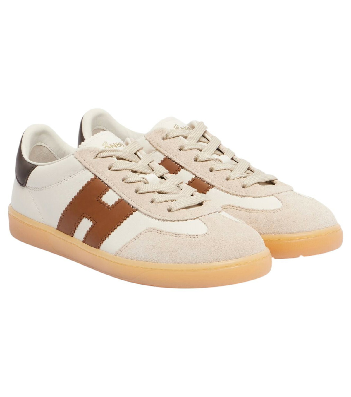 スニーカー HOGAN WHITE AND BROWN LEATHER SNEAKERS Sneakers Hogan H641 WHITE, BROWN for Woman