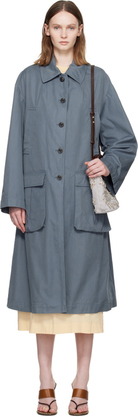 Photo: Dries Van Noten Blue Cotton Coat