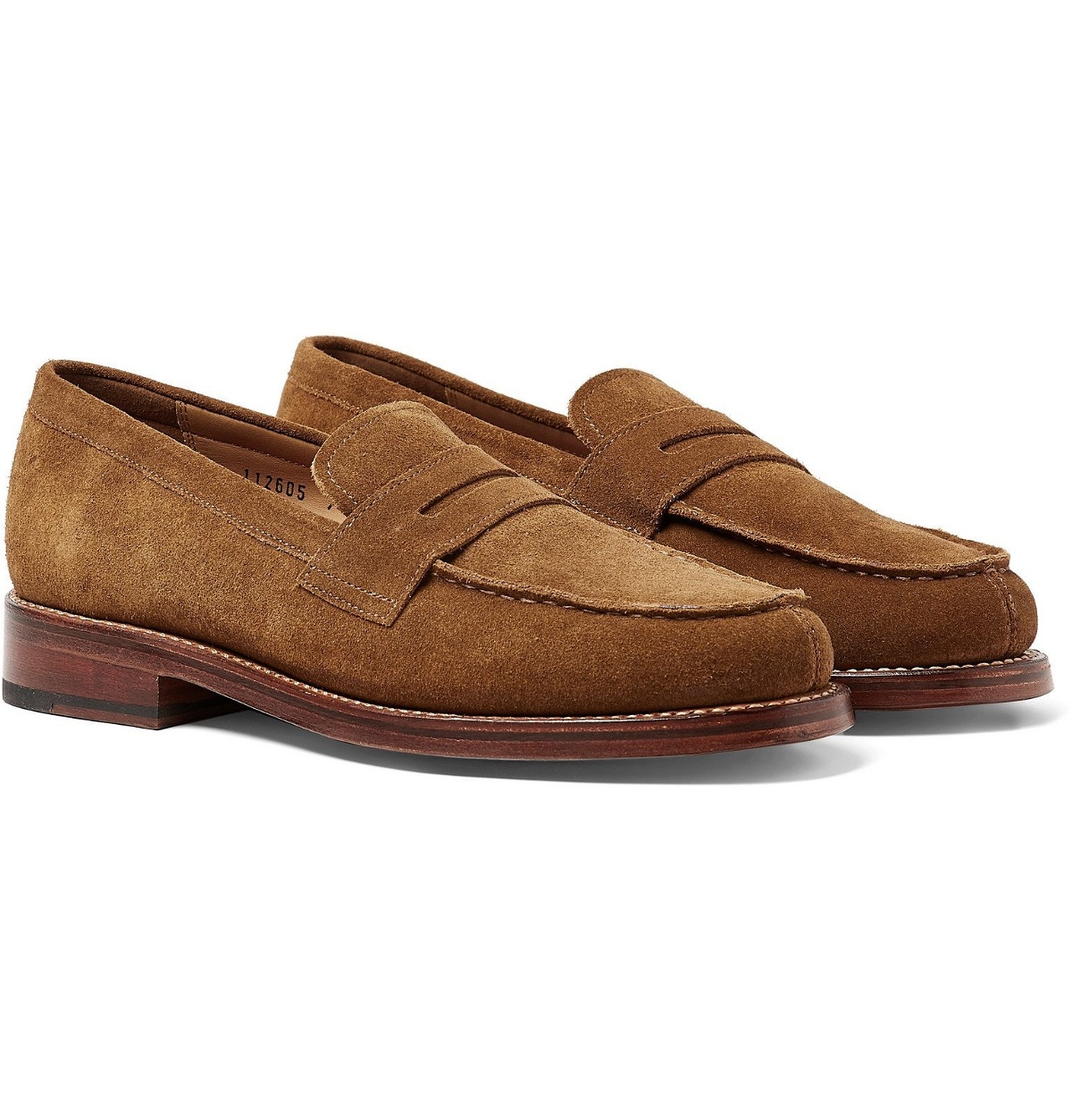 Grenson - Peter Brushed-Suede Penny Loafers - Brown Grenson