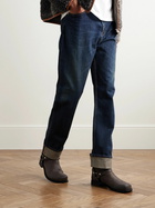 LOEWE - Campo Embellished Leather Boots - Brown