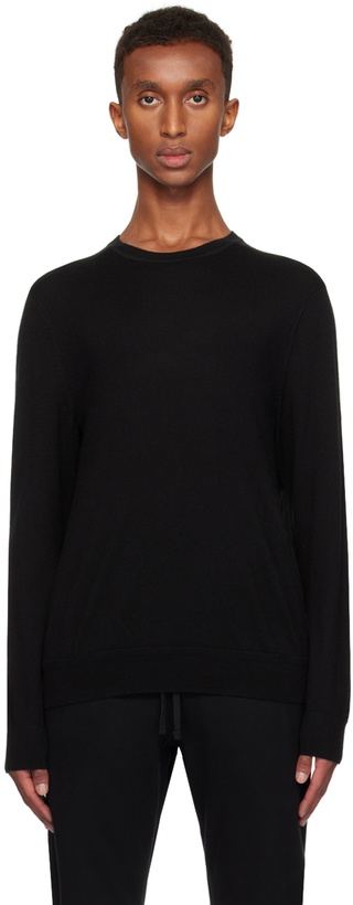 Photo: Reigning Champ Black Lightweight Merino Harry Crewneck Sweater