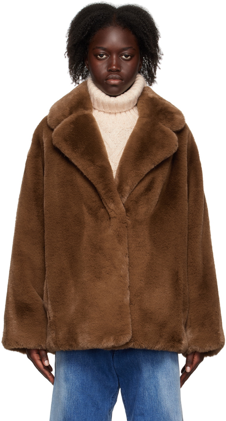 Stand Studio Brown Savannah Faux-Fur Jacket Stand Studio