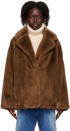 Stand Studio Brown Savannah Faux-Fur Jacket