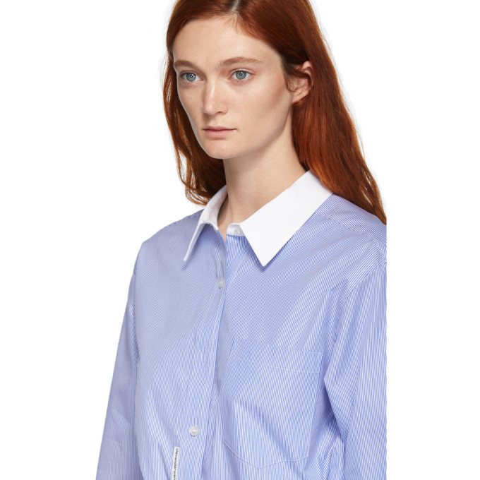 Alexander Wang Blue and White Button Down Bodysuit Alexander Wang