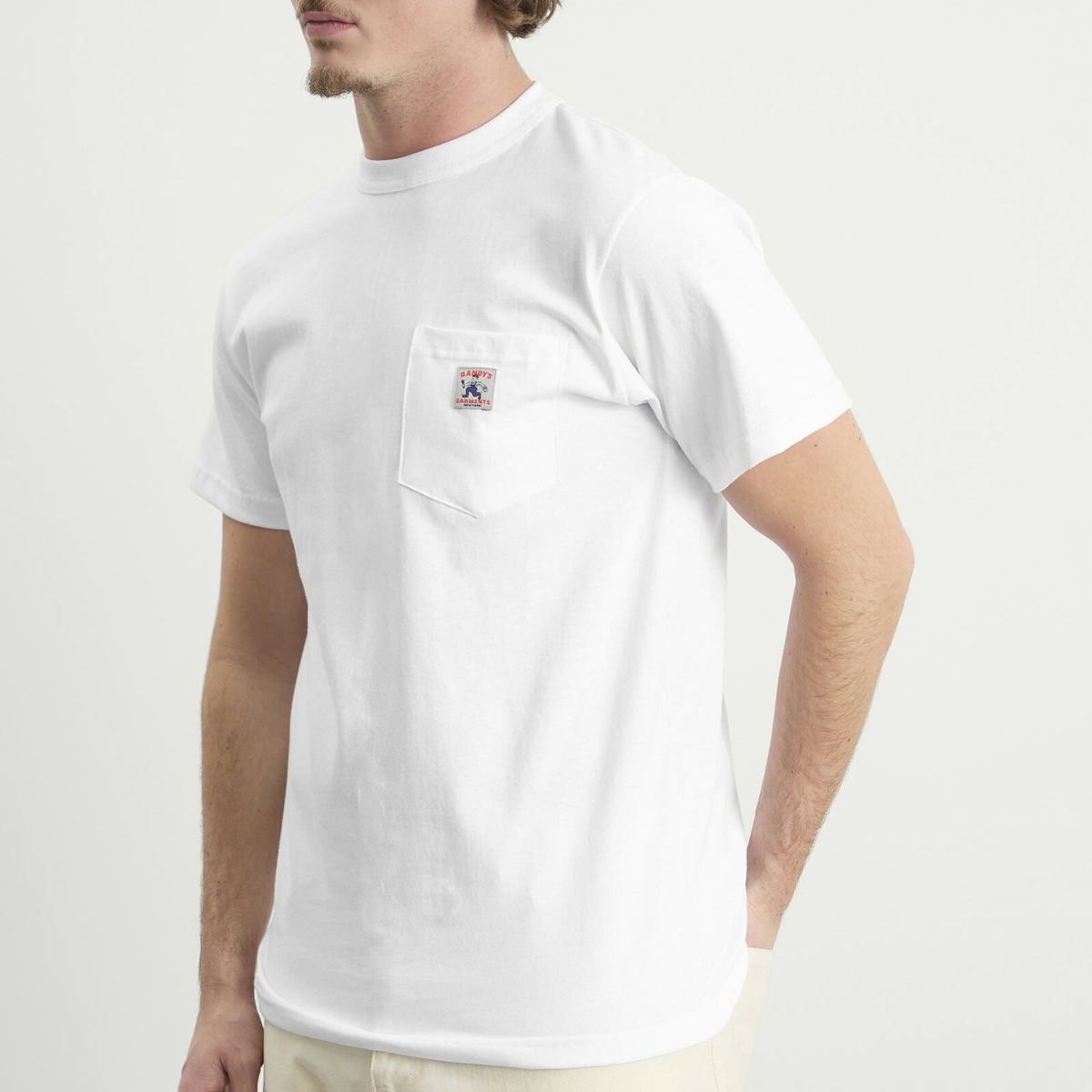 Randy's Garments Men's Randy’s Garments INC. Logo Pocket T-Shirt in White