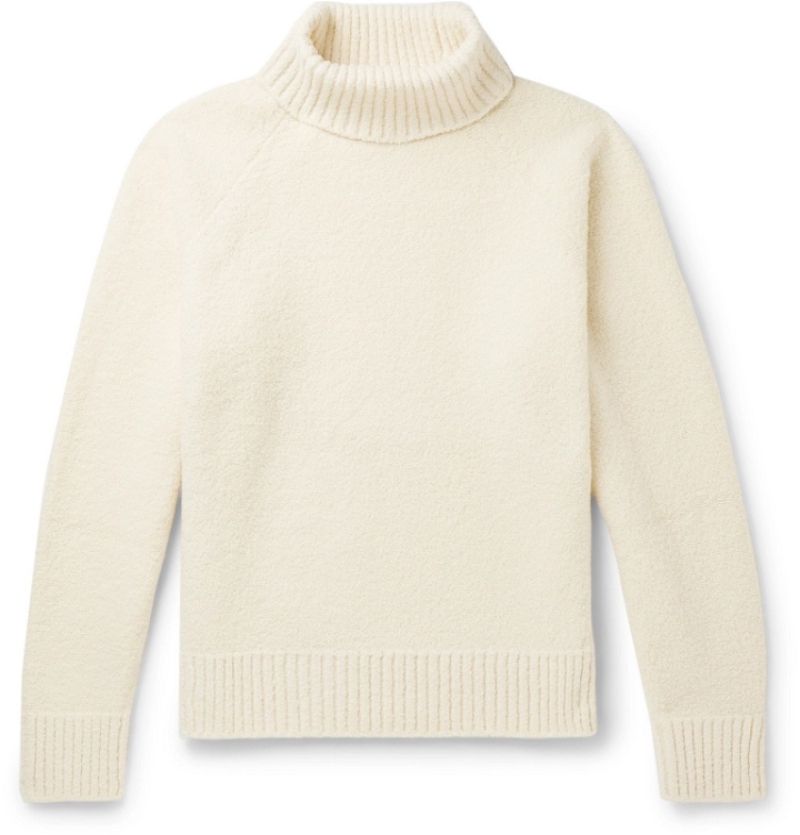 Photo: Holiday Boileau - Mick Virgin Wool-Blend Rollneck Sweater - Off-white