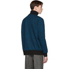 Paul Smith Blue Cheetah Zip Sweater