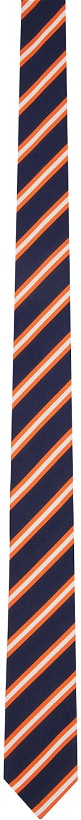 Photo: Thom Browne Navy & Orange Striped Neck Tie