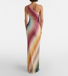 Missoni One-shoulder gathered maxi dress