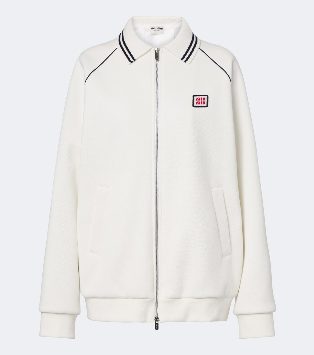 Miu Miu Cotton piqué blouson jacket