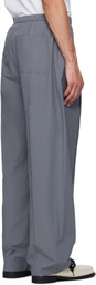 AMOMENTO Gray Belted Tuck Banding Trousers