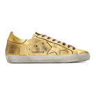 Golden Goose Gold Leather Superstar Sneakers