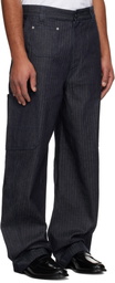 Givenchy Navy Herringbone Denim Cargo Pants