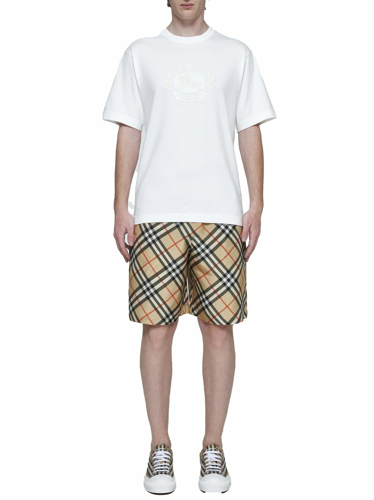 Burberry Check Print Silk Shorts