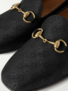 GUCCI - New Gallipoli Horsebit-Detailed Canvas-Jacquard Loafers - Black