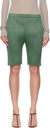 PLEATS PLEASE ISSEY MIYAKE Green June Monthly Colors Shorts