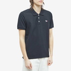 Maison Kitsuné Men's Tricolour Fox Polo Shirt in Black